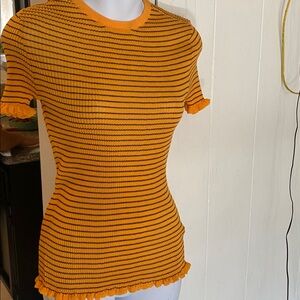 Zara Vibrant Orange and Black Top